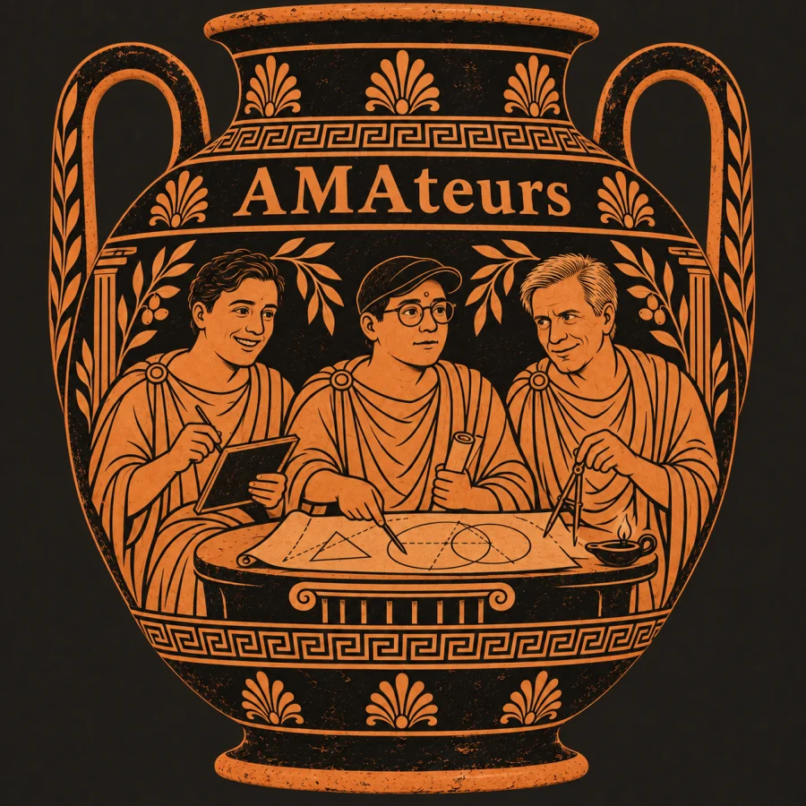 AMAteurs portrayed on an ancient Greek amphora.