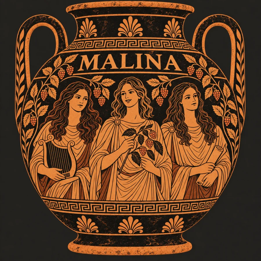 Malina portrayed on an ancient Greek amphora.